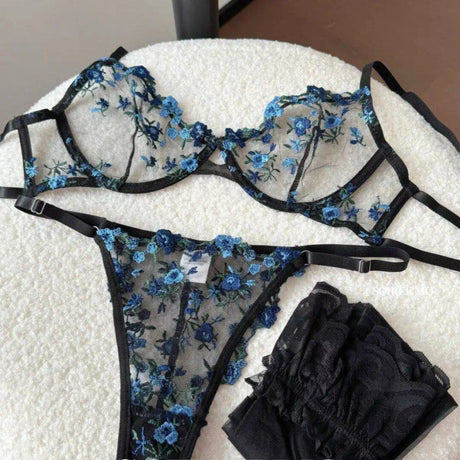 Sexy Sheer Lace Flower Embroidery Underwire Bra for Women, Large Breast Minimizer Anti‑Sagging Comfort Everyday Wear YEMOMO S‑XL