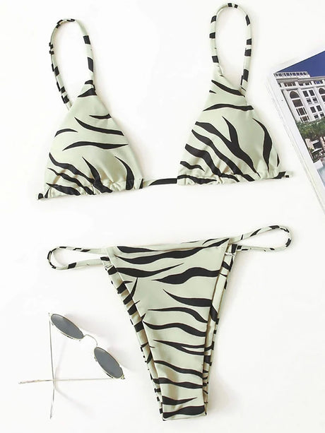 Sexy Zebra Bikini 2026 Woman Swimsuit Female Swimwear Women`s Mini Thong Bikinis Set Summer Beachwear Swimming for Bathing Suit