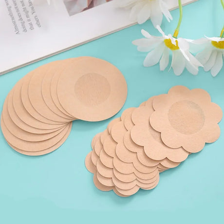 50Pcs Cloth Nipple Cover Teat Hide Women Nipple Pasties Piece Breast Petals Invisible Bra Padding Chest Sticker Patch Covers