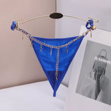 Personality Sexy Custom Name Gold Metal Letter Thong Panties Waist G-Strings Exotic Lingerie Breathable Underwear Ladies