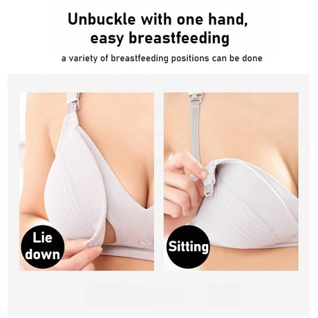 Front Button Maternity Nursing Bra Adjustable Mama Open Breast Bra Cotton Wire Free Sleep Underwear Lactating Nursing Bralettes