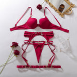 Sexy Strappy Lingerie Set Very Naughty Lingerie Garter Belt Push Up Bra Thong Harness Underwear Women Complete Intimate Outfits