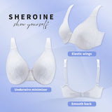 Sheroine Sexy Plus Size Minimizer Bra, Lace Underwire Non-Padded Lingerie for Women Lifting Support Comfort