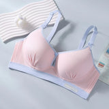 Double Buckle Nursing Bra Anti-sagging Breathable Pregnancy Bralette Pure Cotton Comfortable Nursing Bralette for Breastfeeding