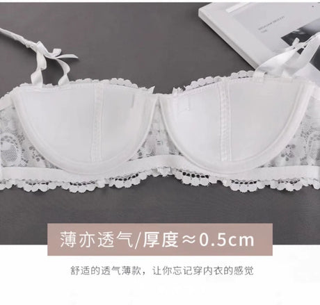 Women Bras Sexy Lace Half Cup Push Up French Style Lingerie Soft Deep V Top Breathable Back Closure Thin Bralette Ropa Mujer