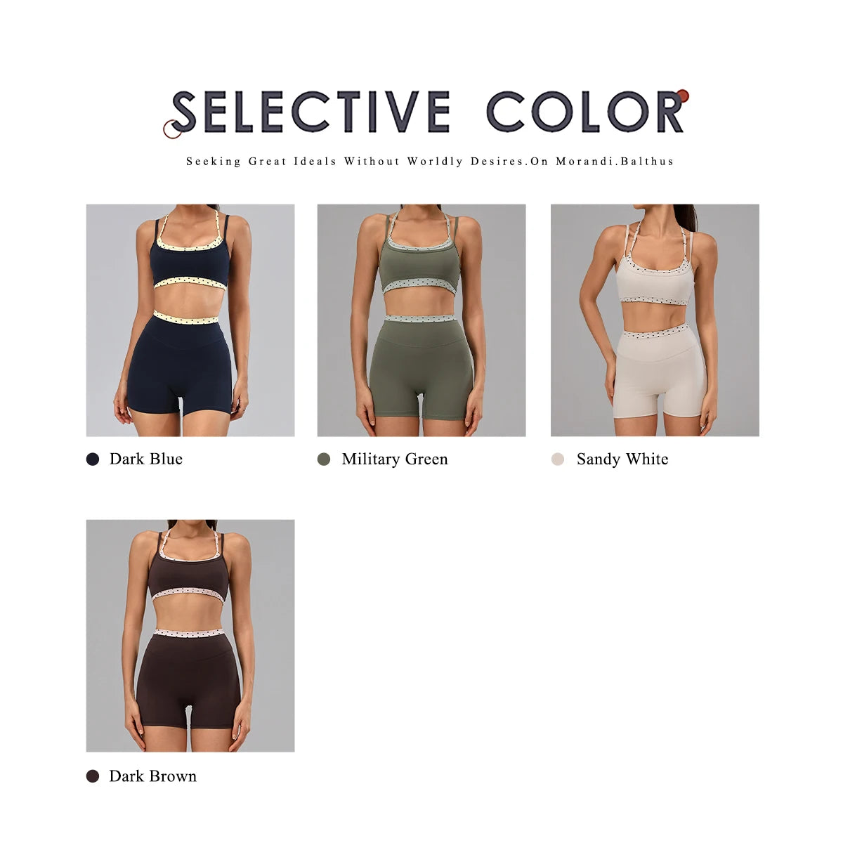Hearuisavy 2Pcs Fitness Set Women Polka Dot Cross Back Sports Bra High Waisted Push Up Shorts Gym Quick Dry Workout Yoga Suit