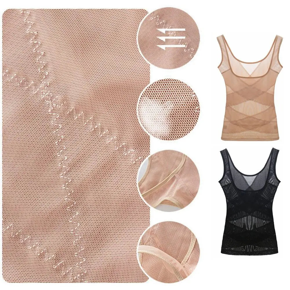 Mesh Thin Slimming Bodysuit Shaper Abdomen Tummy Control Postpartum Vest Lingerie Seamless Body Shaping Underwear Yoga