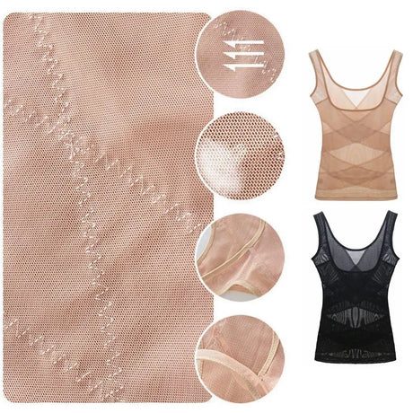 Mesh Thin Slimming Bodysuit Shaper Abdomen Tummy Control Postpartum Vest Lingerie Seamless Body Shaping Underwear Yoga