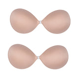 1/2Pcs Sexy Women Invisible Push Up Bras Reusable Adhesive Self-Adhesive Silicone Front Closure Sticky Bra Black Skin Strapless