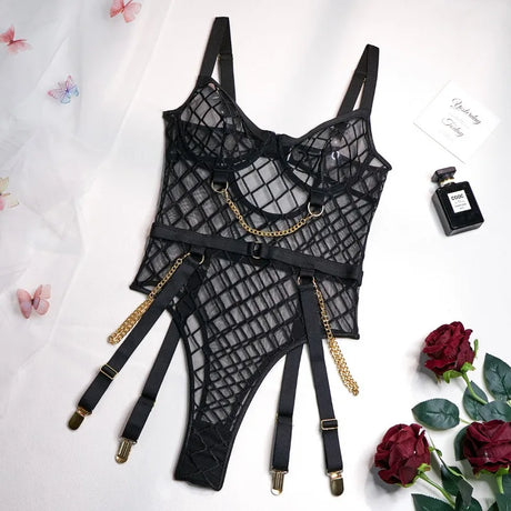 Women's Underwear Sets Sexy Erotic Lingerie for Sex Woman Clothing Lingeries Sets With Garter and Stockings Bra and Panty Set