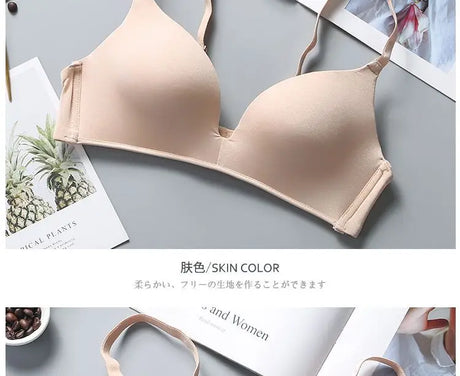 Ultra Thin Sexy Ice Silk Wireless Bra For Women Sexy Gather Underwear Push Up Simple Lingerie Seamless Brassiere Bralettle