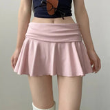 Waist-Flipping  Ruched Skirts Prevent Exposure Golf Sports Women Short Dress High Elasticity Athletic Short High Waist Skirt