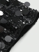 Women's Black Disc Sequin Mini Shorts High Waist Bodycon Shorts