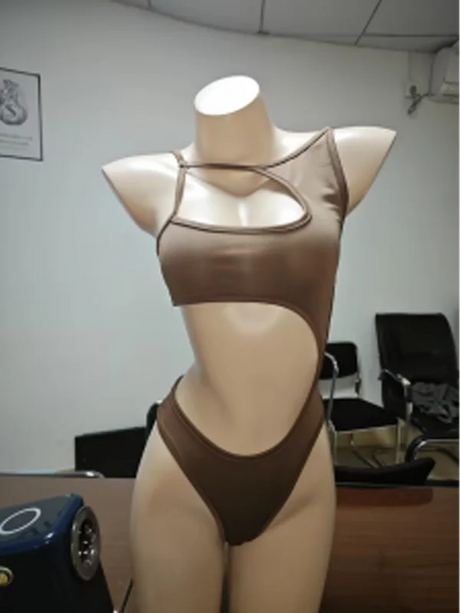 Y2K Bodysuit for Women Black One Shoulder Asymmetric Cut Out Slim Fit Sleeveless High Cut One Piece Leotard Body Suit