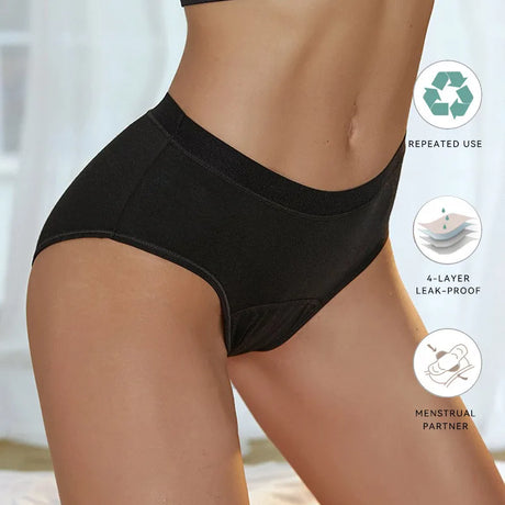 4-Layer Absorbent Leakproof Menstrual Panties For Women Period Heavy Flow Physiological Pants Plus Size Cotton Postpartum Briefs