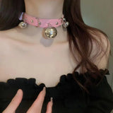 Leather Choker Heart Collar and Leash with Chains Bdsm Choker Submissive Collar for Female Fetishists BDSM Sex Leash Punk Goth