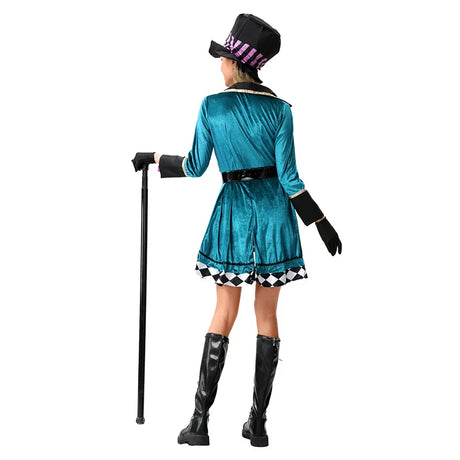 Magician Clown Cosplay Costume Alice Costume Circus Outfits Hatter Halloween Carnival Stage Performance Roleplay Clothes