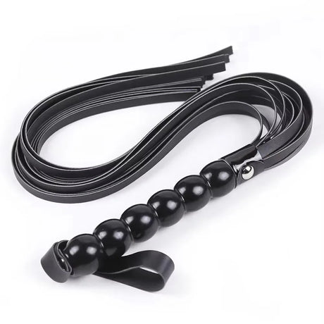 63CM BullWhip PU Leather Customizable 6 Beads Handle Horse Whip for Equestrian Riding Equestrianism Horse Whips