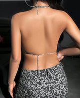 Shiny Colorful Rhinestone Bra Tops Summer Women Sexy Backless Deep V Neck Halter Neck Tank Top Fashion Party Club Camisole