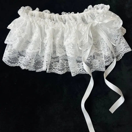2026 Korean Ins Unique Lace Layered Gauze Skirts Lace Trim A-Line Short Cloth Mini Waist Skirts Harajuku Girl's White Skirts Y2K