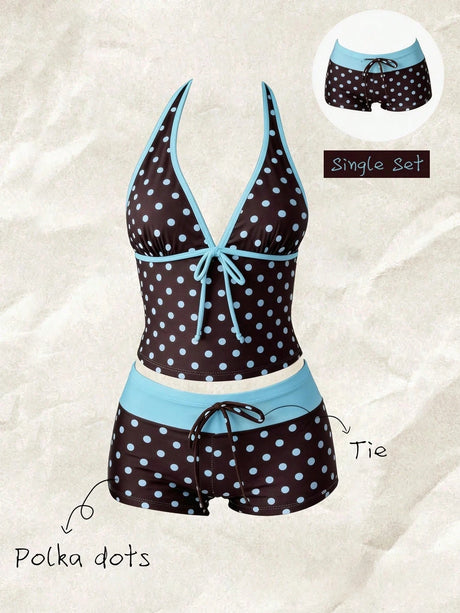 Women Triangle Bikini Set Halter Tie-Up Two Piece Swimsuit Thong Bottom Bathing Suit Beachwear