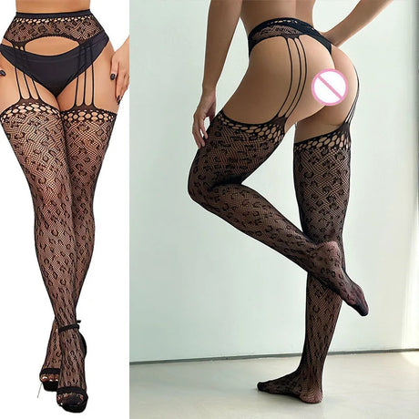 Hot Sexy Leopard Fishnet Bodysuit Women Sexy Lingerie Porn Roleplay Outfits Erotic Sheer Bodystockings Lace Underwear Sexy Set