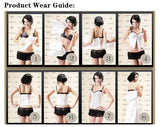 Women Sky Blue Retro Jacquard Corset Tops Lace Short Sleeved One Shoulder Sexy Slimming Shaper Overbust Bustiers Lingerie