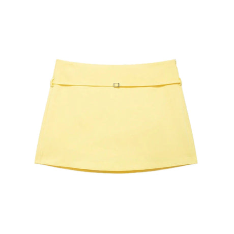Women's Solid Color Skort with Belt Side Zipper Casual Shorts Skirts Fashionable And Stylish Women's Clothing