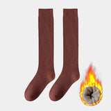 Socks women's Winter Warm Long Stockings Thick Thermal Cotton Terry Solid Harajuku Breathable Thicken Casual Knee High Socks