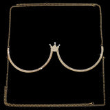 Stonefans Heart Rhinestone Chest Bracket Body Jewelry Bra Chain For Women Chain Top Bikini Halter Bra New Banquet Breast Support