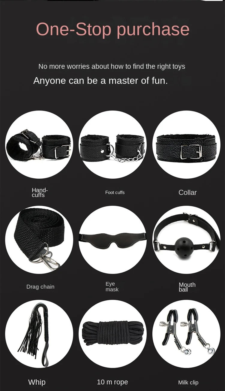 Women BDSM Sexual Couples Kit Adult Sexy Erotic Accessories Handcuffs for Men Gay Session Anal Plug Sex