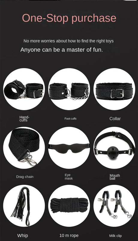 Women BDSM Sexual Couples Kit Adult Sexy Erotic Accessories Handcuffs for Men Gay Session Anal Plug Sex