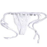 Custom Thongs With Jewelry DIY Crystal Letter Name Low-rise Briefs T-back String Underwear For Women Sexy Nightclub Body Jewelry