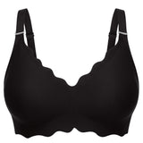 Bras for Women No Underwire Scalloped Wireless Push Up Bra Seamless Full Coverage Supportive Plus Size Tshirt Bra, Soft Breathable Comfortable Bralette, Leopard & Polka Dot Print Ice Silk Bra