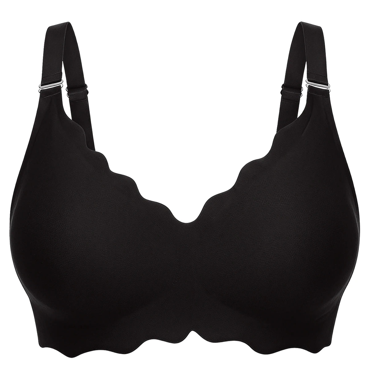 Bras for Women No Underwire Scalloped Wireless Push Up Bra Seamless Full Coverage Supportive Plus Size Tshirt Bra, Soft Breathable Comfortable Bralette, Leopard & Polka Dot Print Ice Silk Bra