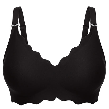 Bras for Women No Underwire Scalloped Wireless Push Up Bra Seamless Full Coverage Supportive Plus Size Tshirt Bra, Soft Breathable Comfortable Bralette, Leopard & Polka Dot Print Ice Silk Bra