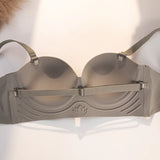 Half Cup of Scarless Suspender Bra Without Steel Rings Gathering Strapless Breasts for Women Adjustable Sexy Scarless Underwear