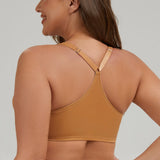 MELENECA Women's Racerback Full Coverage Front Closure Bras Plunge Unlined Seamless Underwire Bra