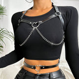 Women Fashion Chain Leather Waist Belt Chest Harness Belt Corset Bondage Lingerie Punk Gothic Lingerie Clothing Accessorie
