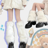 1/2Pairs Artificial Fur Plush Leg Warmers Women Autumn Winter Thermal Long Socks Girls Fashion Japanese Knee-length Stockings
