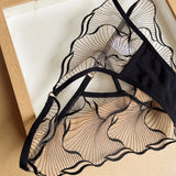 European Style Ultra Thin Sheer Lace Lingerie Set Embroidery Minimizer Bra Big Bust Support Slim Fit Underwear S-XL Size 32-38