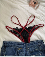 French Lace G Strings Low Waist Seamless Panties with Sheer Mesh Panels for a Sensual Fit