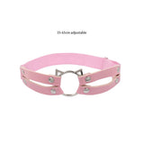 Cosplay Gothic Thigh Ring Garter Women Rock Sexy Elastic Double Layer Leather Belt Leg Punk Cat Head Thigh Garter