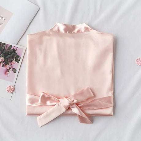Customized Name Date Wedding Bathrobe Faux Silk Bridal Robe Bride Bridesmaid Wedding Robes Woman Bachelorette Hen Party