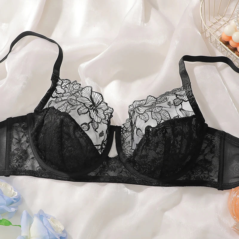 3/4 Cup High-Quality Bra Multi-Size Plus Size Lingerie Embroidered Lace Trim Women's Brassiere push up bra MR2679