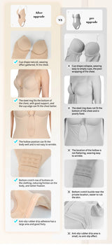 Backless Bodysuit Shapewear for Women Built-in Bra Multiple straps Thongs Body Shaper U Plunge Seam-free Faja with Open Crotch