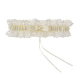 Women Lace Bow Silky Smooth Satin Elastic Thigh Strap Garter Belt Sexy Thigh Bands Party Bride Leg Garter Cosplay Tea Time