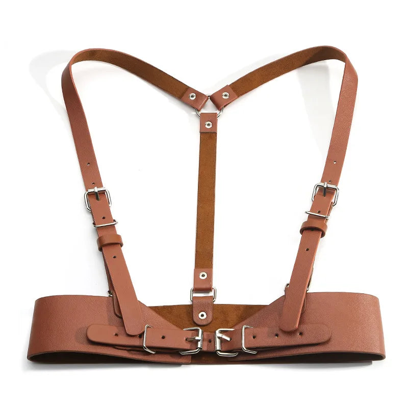 Underbust Corset Top with Strap Punk Harness Belt Leather Suspender Belt Belts for Women