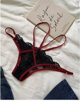 French Lace G Strings Low Waist Seamless Panties with Sheer Mesh Panels for a Sensual Fit