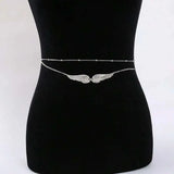 Antique Fashion Waist Chain for Women Charm Double Layer Angel Wings Body Chain Bikini Summer Beach Accessory Jewelry Gift